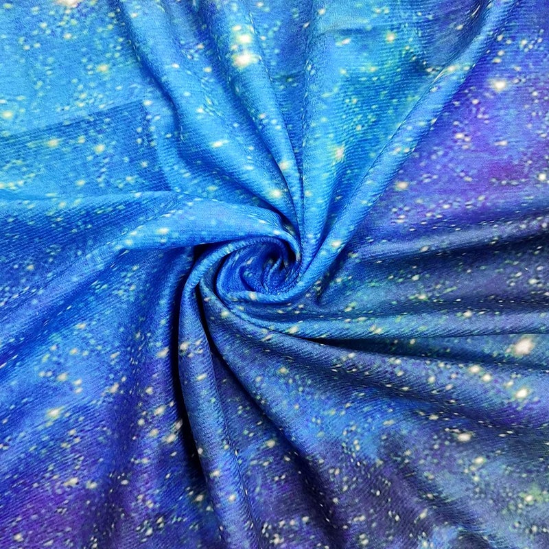 Riyidecor Kids Boys Galaxy Celestial Curtains Outer Space Rod Pocket (2 Panels 52 x 63 Inch) Blue Planet Nebula Universe Black Starry Sky Living Room Bedroom Window Drape Treatment Fabric WW-CLLE - Image 3